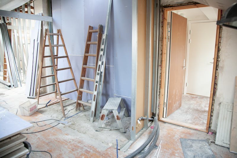 Interior cleanout in progress