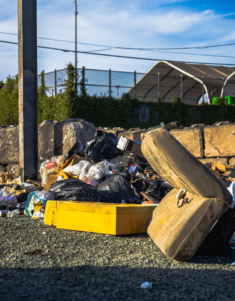 Debris and junk pile ready for cleanout