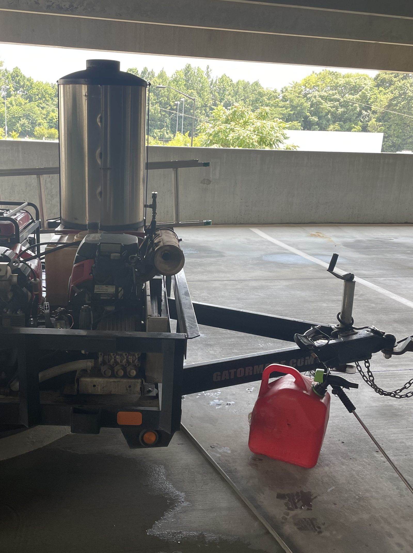 Equipment staged on an occupied deck at the start of a shift.