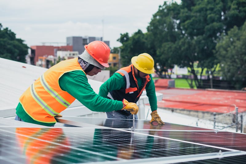 Solar panel installation crew